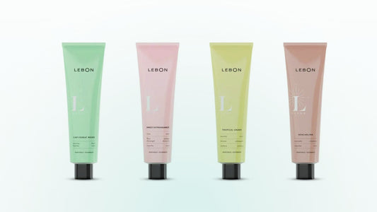 Cztery pasty do zębów LEBON: Cap Ferrat Mood, Sweet Extravagance, Tropical Crush i Noacarlina