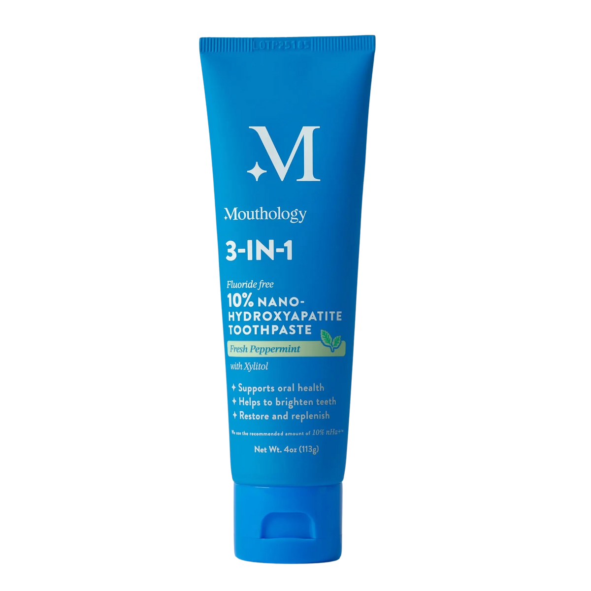 Mouthology Fresh Mint — pasta do zębów z 10% nano-hydroksyapatytem, bez fluoru, 113 g