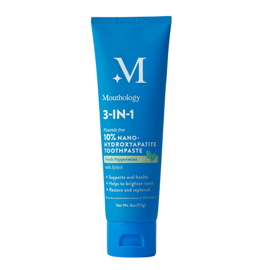 Mouthology Fresh Mint — pasta do zębów z 10% nano-hydroksyapatytem, bez fluoru, 113 g
