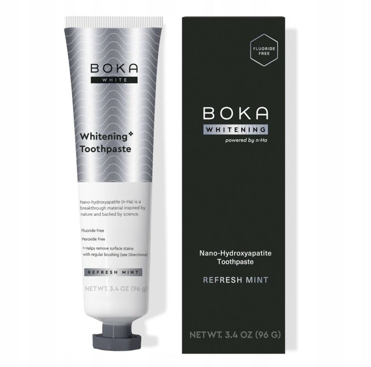 BOKA Refresh Mint wybielająca pasta do zębów bez fluoru z hydroksyapatytem 96 g